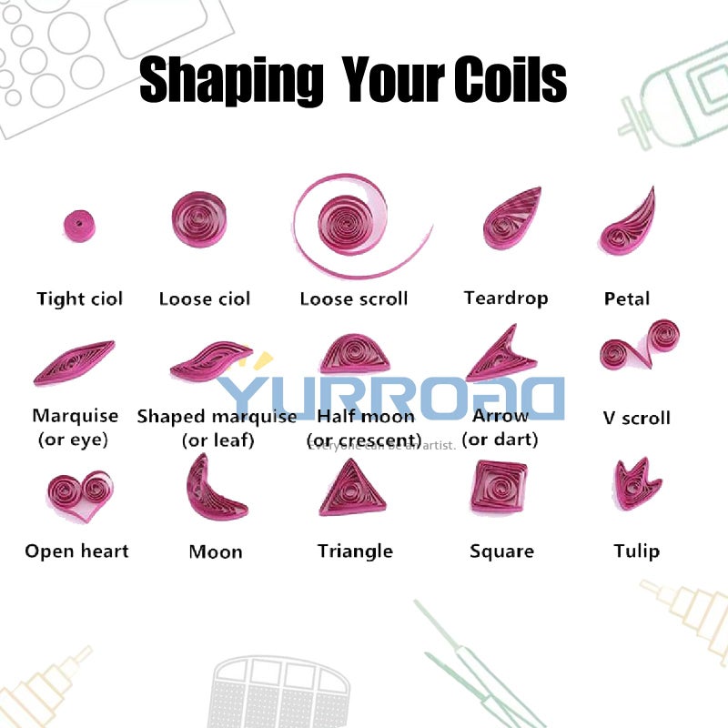 YURROAD Quilling Shapes & Designs Border Buddy Tool 5 Shape Towers Quilling Tools Kit - Image 4